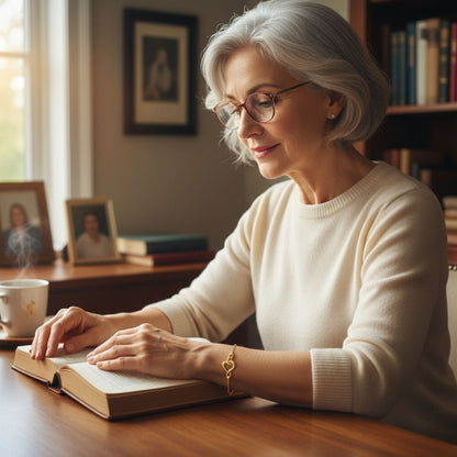 Bracelet rétro cœur en or et argent