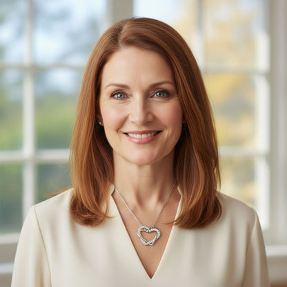 Collier et boucles d'oreilles en diamant en forme de cœur