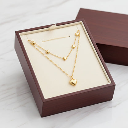 Collier vintage avec pendentif double cœur