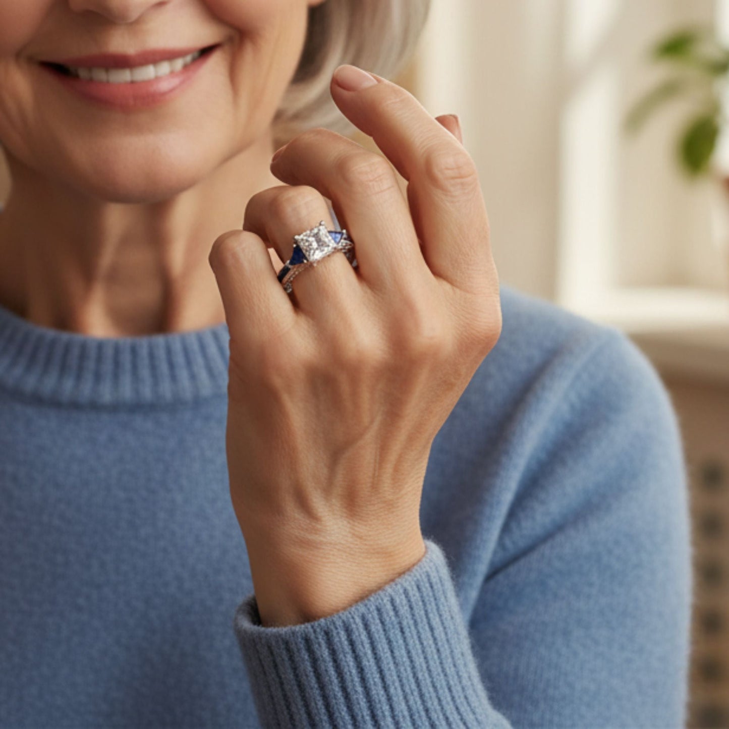 Bague zircone étincelante haut de gamme