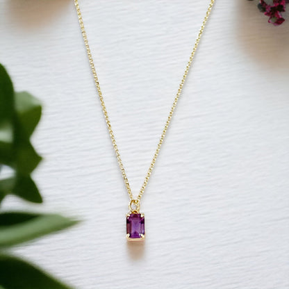 Collier baguette améthyste Violetta - Lydieannejewelry