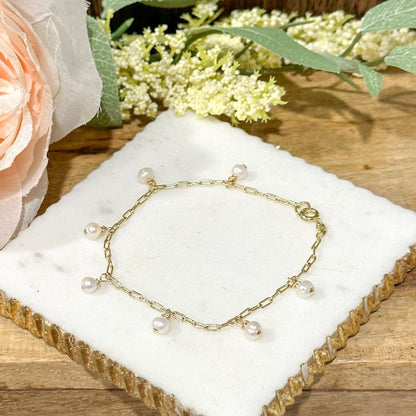 Bracelet à breloques Gina Mini Pearl - Lydieannejewelry
