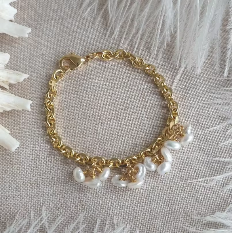 Bracelets vintage en perles baroques