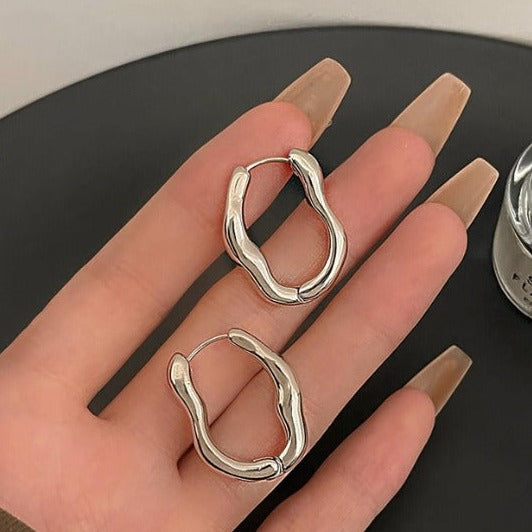 Boucles d'oreilles vintage irrégulières en or et argent