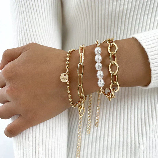 Packs de bracelets en perles dorées - Lydieannejewelry