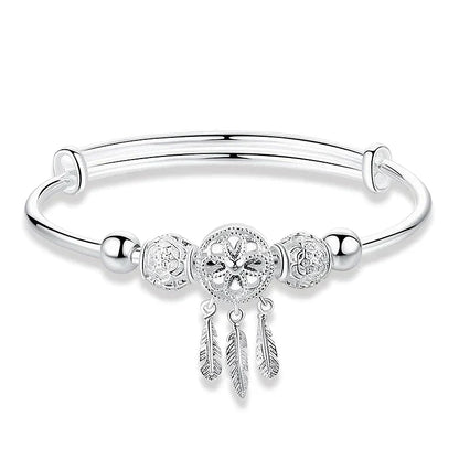 925 Silver Adjustable Dreamcatcher Bracelet