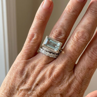 Ensemble de bagues vintage en argent et verre turquoise