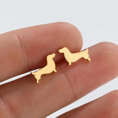 Boucles d'oreilles clous Dachshund
