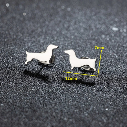Boucles d'oreilles clous Dachshund