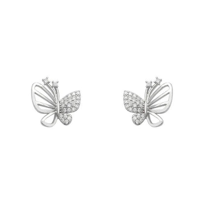 Élégantes boucles d'oreilles papillon en zircon