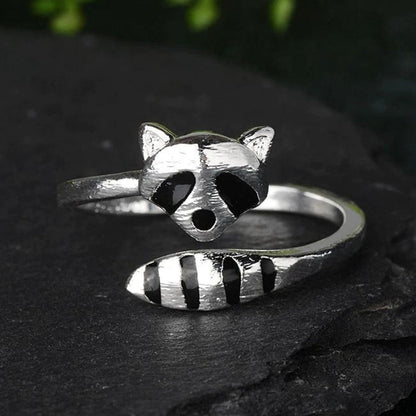Bague ajustable Raccoon en argent 925