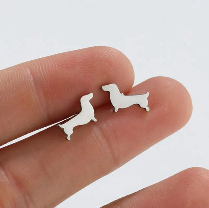 Boucles d'oreilles clous Dachshund