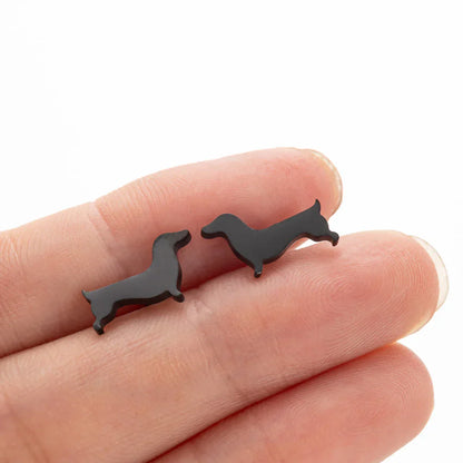 Boucles d'oreilles clous Dachshund