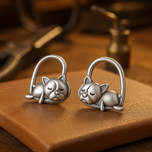 Boucles d'oreilles clous en argent 925 « Sleeping Puppy »