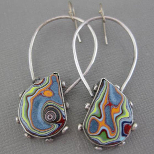 Boucles d'oreilles vintage multicolores