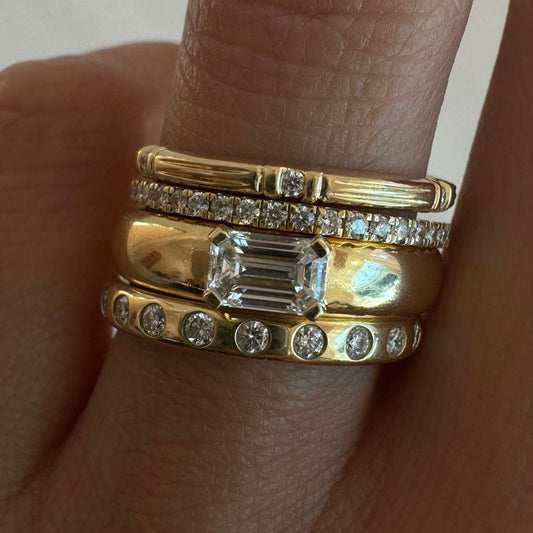 Bague vintage unique en zircone taillée