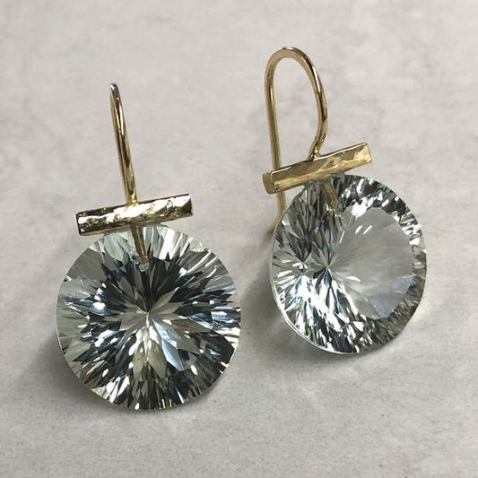 Boucles d'oreilles vintage vertes arrondies