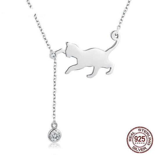 Collier pendentif chaîne chat mignon