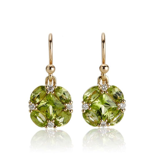 Boucles d'oreilles vintage en verre vert cubique