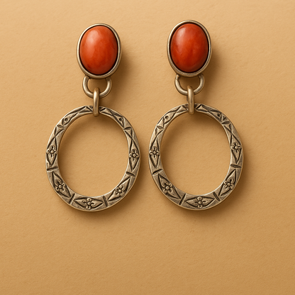 Boucles d'oreilles Boho Vintage Onyx