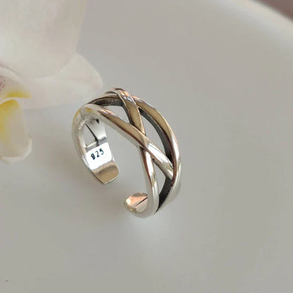 Bague ajustable en argent massif