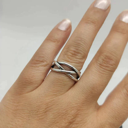 Bague ajustable en argent massif