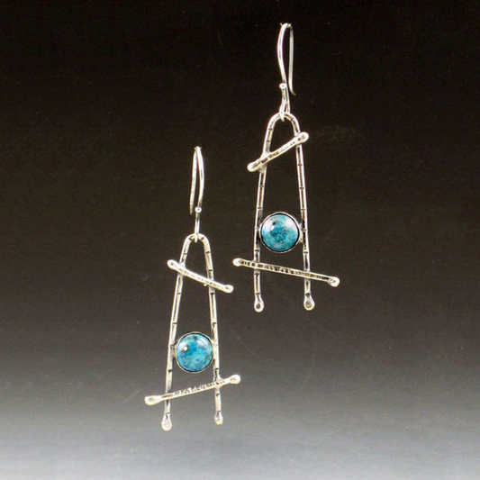Boucles d'oreilles bohèmes en pierre bleue