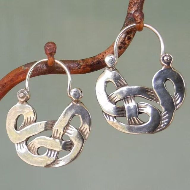Boucles d'oreilles vintage irrégulières en argent