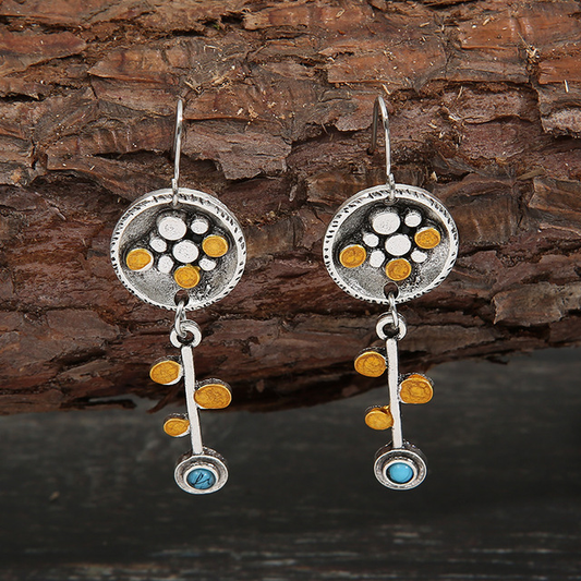 Boucles d'oreilles vintage orange en argent
