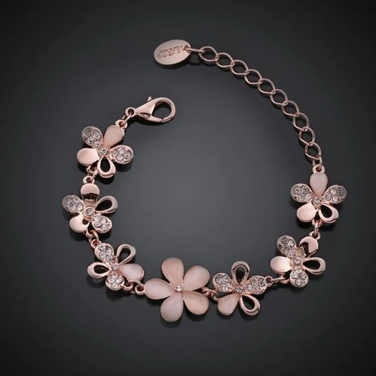 Bracelet vintage fleur de rose