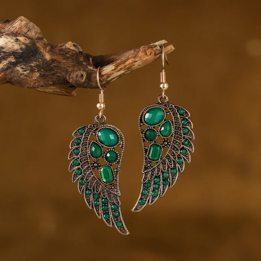 Boucles d'oreilles vintage en zircone verte