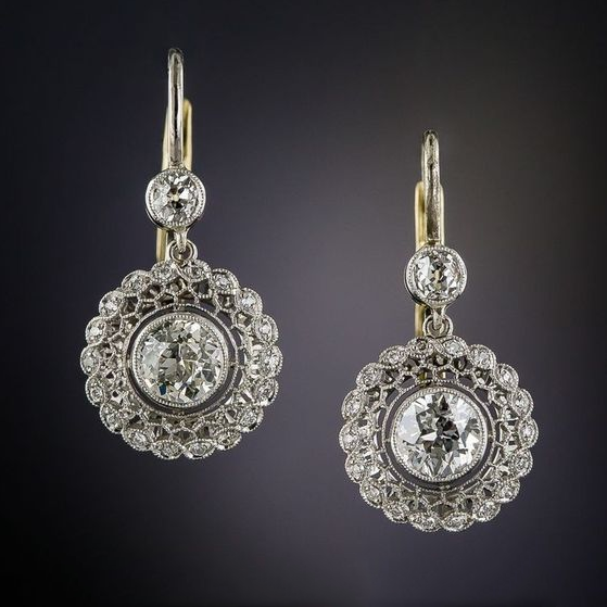 Boucles d'oreilles vintage mandala zircone