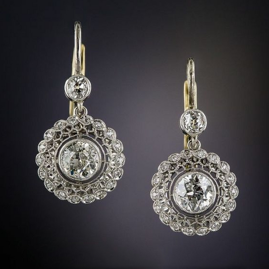 Boucles d'oreilles vintage mandala zircone