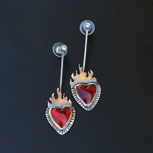 Boucles d'oreilles Vintage Fire Heart