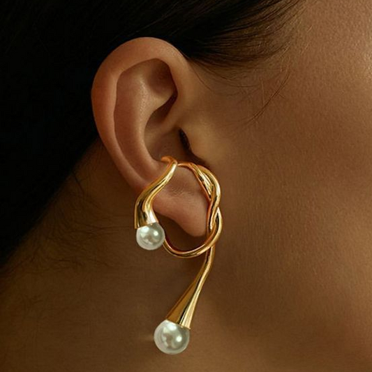 Boucles d'oreilles vintage en perles irrégulières