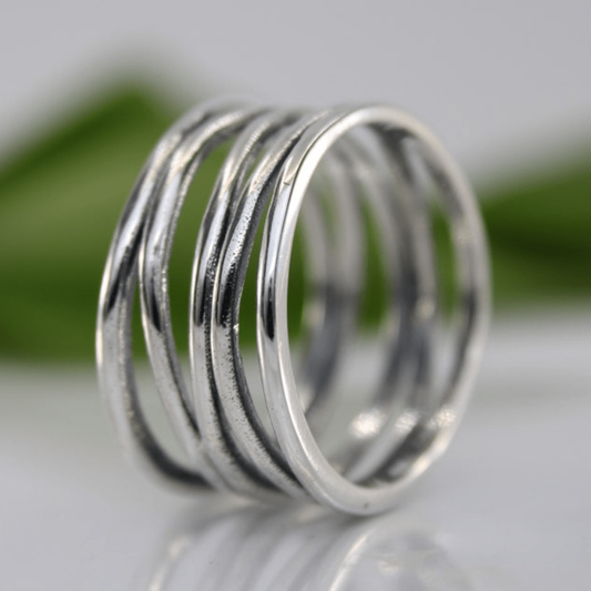 Bague vintage en argent superposé