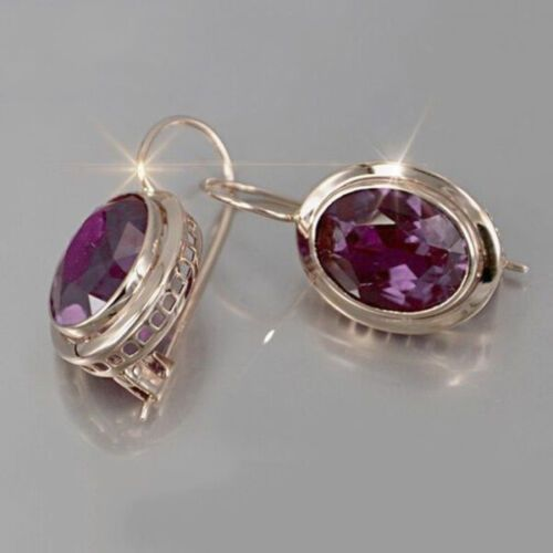 Boucles d'oreilles vintage incrustées de grenat et de cristal