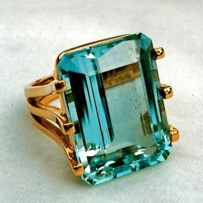 Vintage Turquoise Glass Gold Ring-Lydieannejewelry