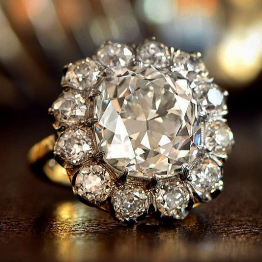 Bague vintage arrondie en cristal - Lydieannejewelry