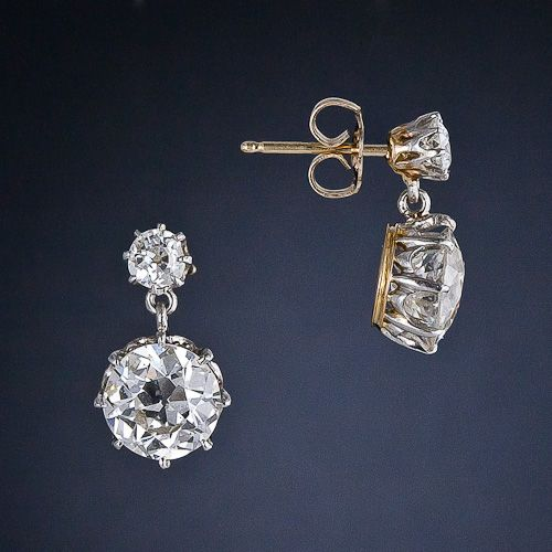 Boucles d'oreilles vintage rondes en zircone dorée