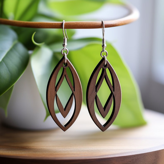 Boucles d'oreilles vintage marron nature