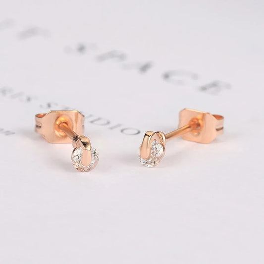 Boucles d'oreilles classiques en or rose avec cristaux ovales transparents - Lydieannejewelry