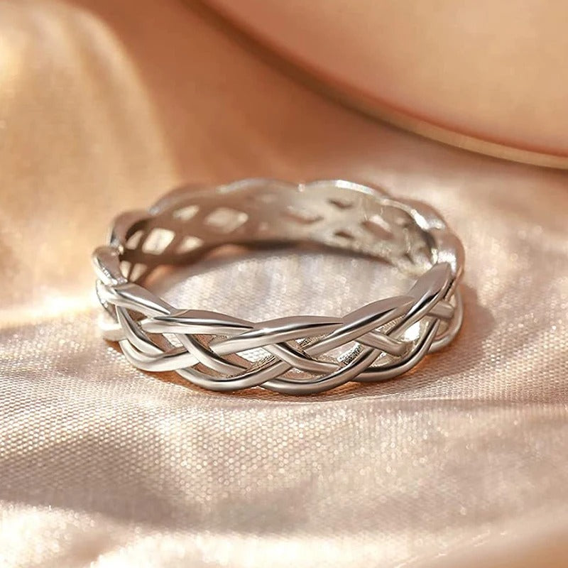 Bague torsadée en argent tissé - Lydieannejewelry