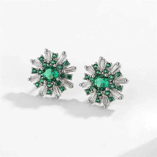 Boucles d'oreilles fantaisie argentées vert éclatant - Lydieannejewelry