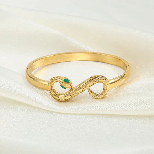 Bracelet rigide serpent infini en or - Lydieannejewelry