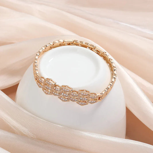 Bracelet vintage en cristal rose doré - Lydieannejewelry