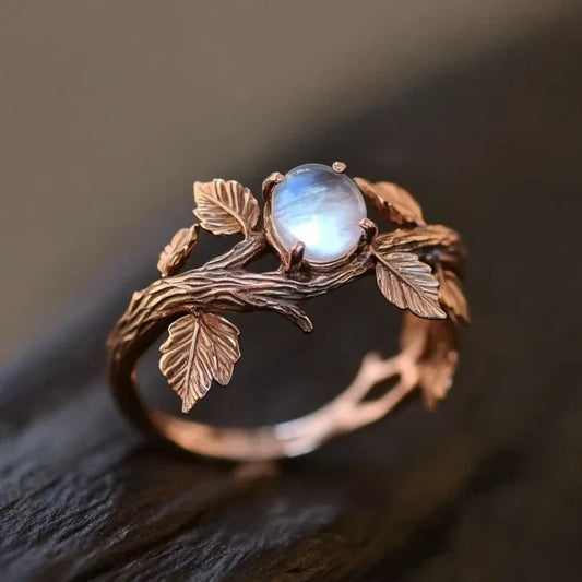 Bague ancienne en verre bleu vintage